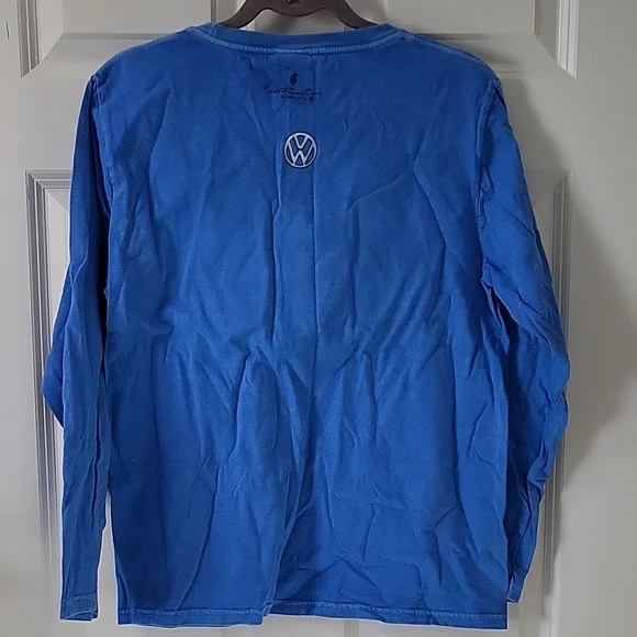 Crazy Shirts Hawaii Blue Long Sleeve Tee w/Floral Van Design Women Size Medium - Picture 2 of 6